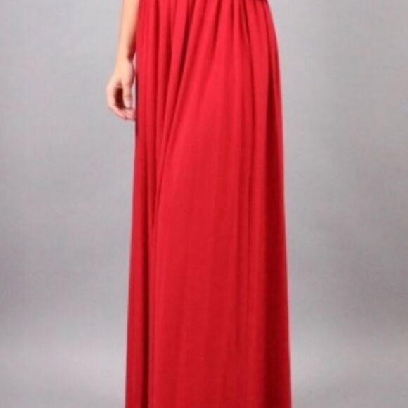 NEW🏷 Red Lace NW Nightway Sz 8 full length sleeveless dress keyhole front - Picture 16 of 16